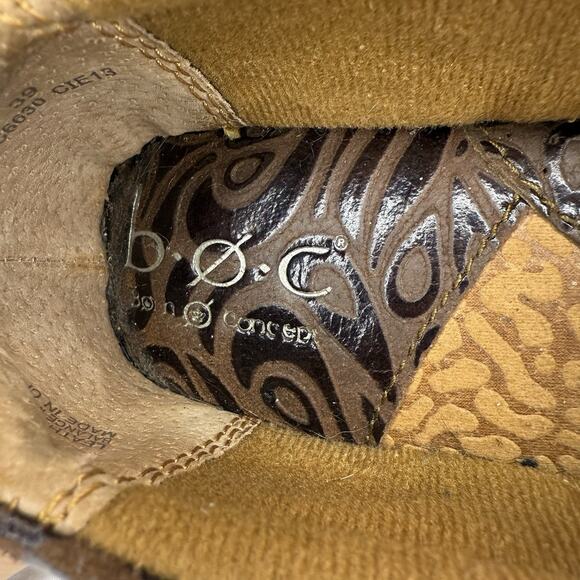 BORN B.O.C. PEGGY Coffee Brown Tooled Leather Nursing Work Clogs BC6630 US 8.5 - Picture 5 of 12